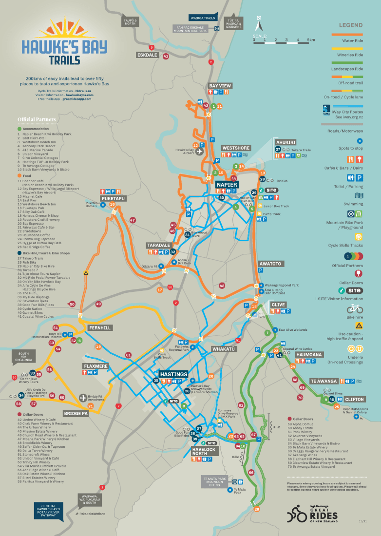 Hawkes Bay Trails Cycling Map