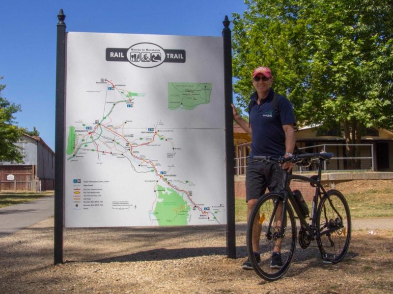 Murray to Mountains Rail Trail sign