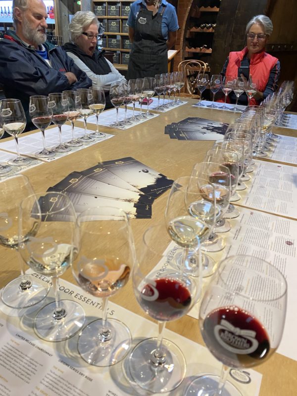 Wine tasting at Brown Brothers on a cycling tour on the Murray to Mountains Rail Trail