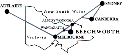 Murray to Mountains Rail Trail location map