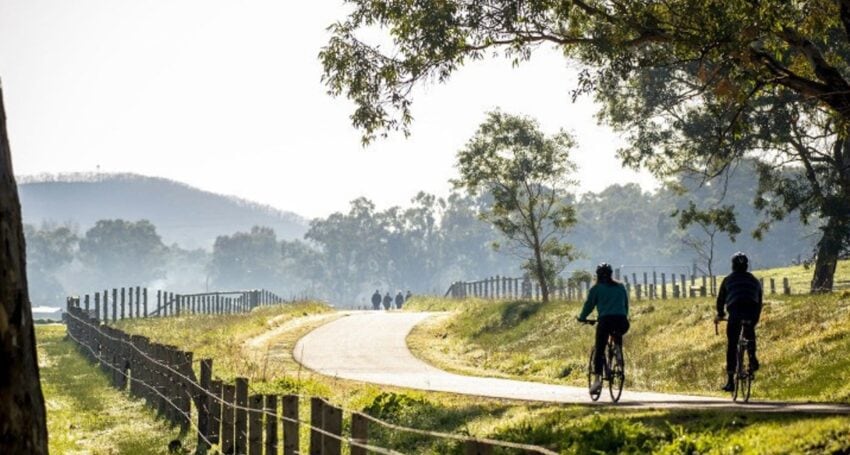 Riding the Amy Gillett rail trail in South Australia