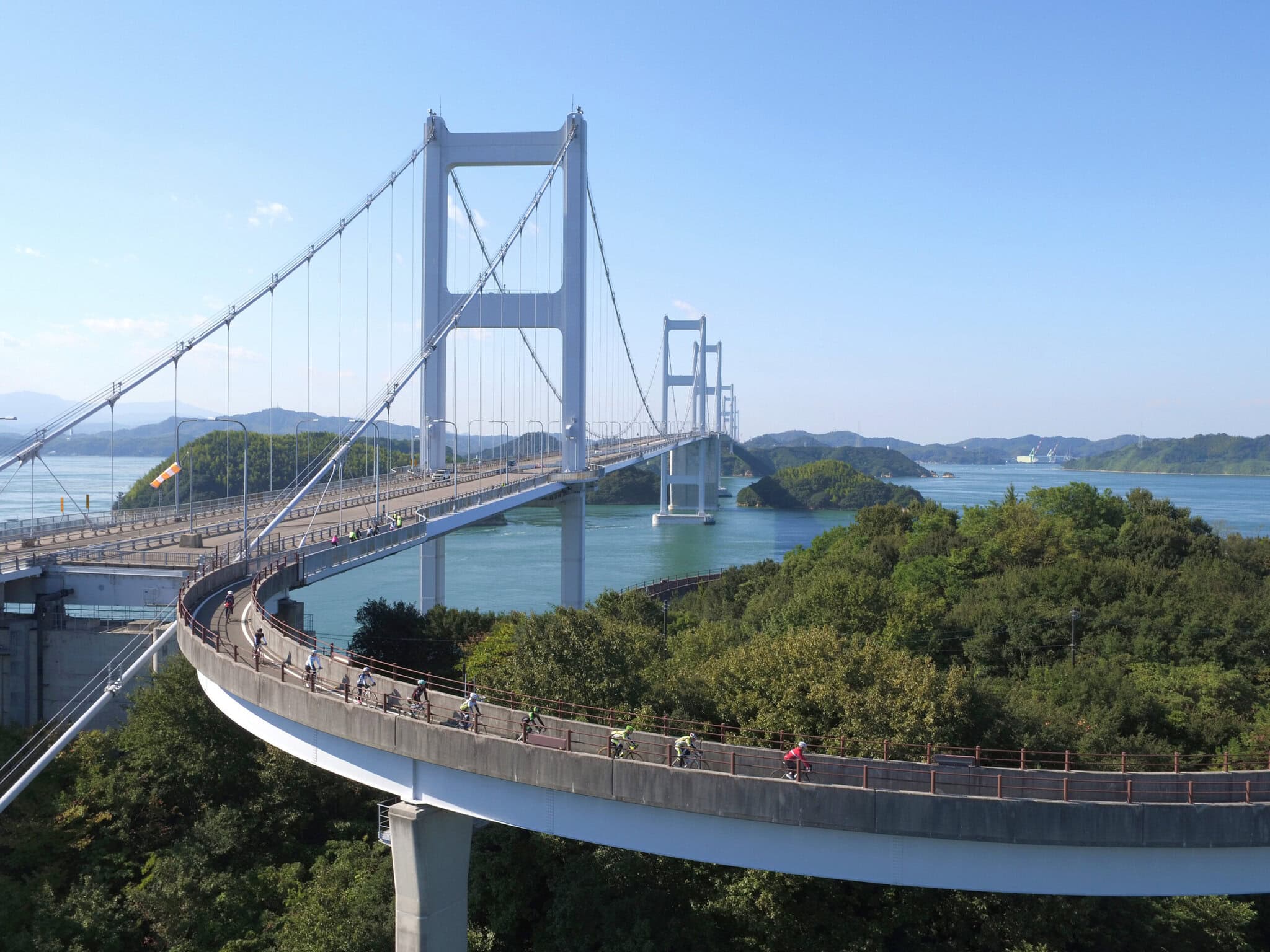 cycling access ramp on shimanami kaido japan