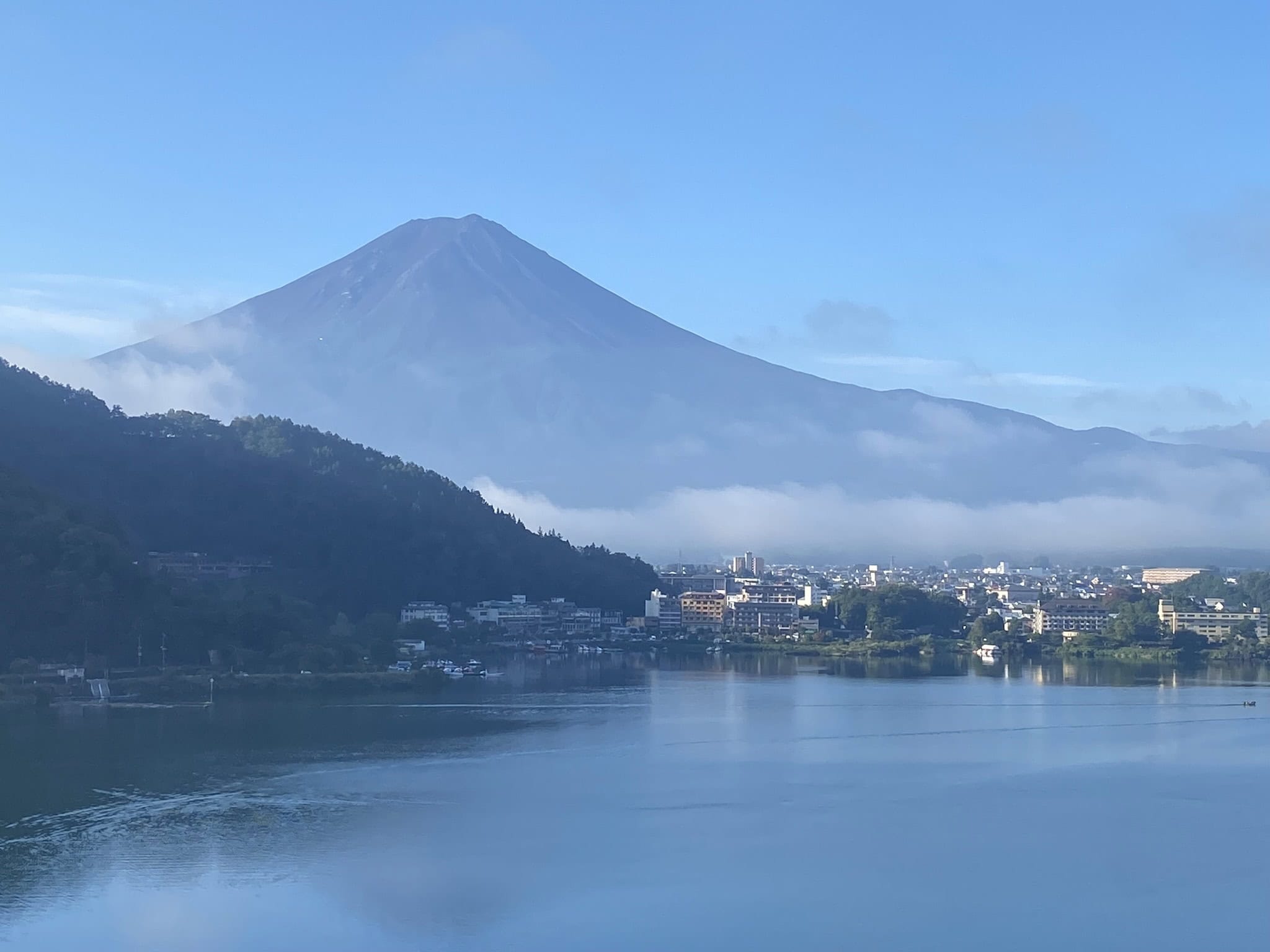 mt fuji from hotel on a cycling tour in japan