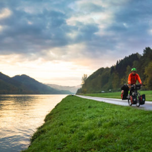 beautiful scenery on a cycling tour on the danube river